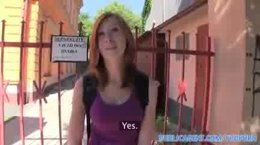 Redhead Schoolgirl Meet Public Agent