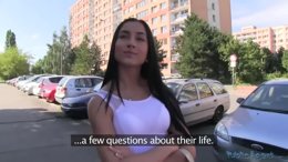 Sexy girl has sex with Public Agent