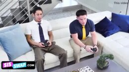 Two Lucky Studs Make A Deal To Swap Their Lovely Step Sisters And Fill Their Juicy Twats With Jizz