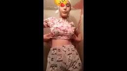 an arabic teen showing her nice tits