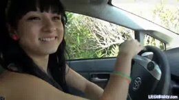 Little Bailey Dildo Masturbation at her Car