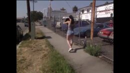 Young runaway girl with shaved pussy sucks dick and gets her slit fucked