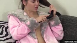 Horny brunette masturbation