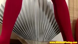 Blonde piss fetish babe fingers her vulva