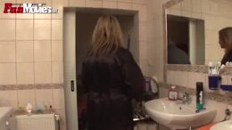 German Granny shaves for the plumber