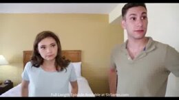 Hot sister vacation share bed with stepbro