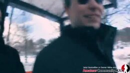 Huge natural tits! MILF saved from freezing and fucked hard