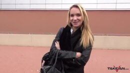 Stupid blonde cheated and fucked in car with huge cumshot