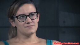 Dominated sub rides sybian and gags on dildo