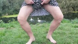 Wetting myself outside at the river