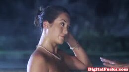 Glamour asian pounded in front of voyeurs